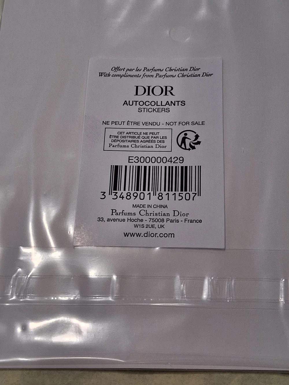 Dior Pink, Silver & Purple Lip and Star Sticker Sheet - Dior Addict